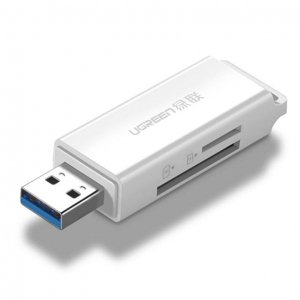 Ugreen CM104 USB čtečka karet SD / microSD, bíla (40753)