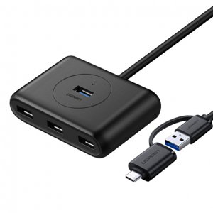 Ugreen CR113 HUB adaptér 4x USB / USB-C 1m, černý (CR113 40850)