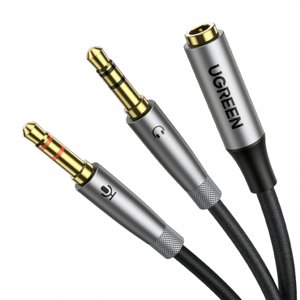 Ugreen AV193 audio kabel 3.5mm F/2xM 20cm, černý