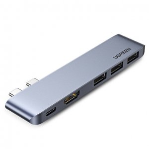 Ugreen HUB adaptér na MacBook Pro / Air, 2x USB-C / 3x USB 3.0 / HDMI, šedý (60559)