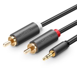 Ugreen AV102 audio kabel 3.5mm mini jack / 2RCA 1.5m, černý (AV102)
