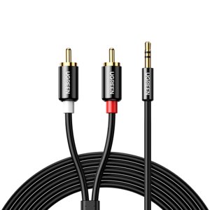 Ugreen AV116 audio kabel 3.5mm mini jack / 2RCA 1.5m, černý (AV116)