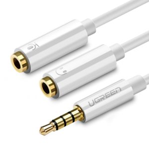 Ugreen AV134 splitter kabel 3.5mm jack / 2x 3.5mm jack M/F, bílý (AV134)