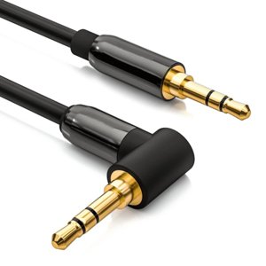 MG Angled audio kabel 3.5mm mini jack M/M 3m, černý