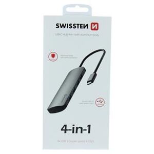 SWISSTEN USB-C Hub 4 in 1 barva Aluminium 44040101