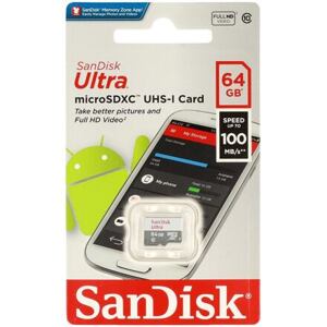 SanDisk Ultra/micro SDXC/64GB/100MBps/UHS-I U1 / Class 10 SDSQUNR-064G-GN3MN