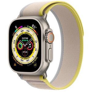 Apple Watch Ultra Titanium Case Trail Loop barva Yellow/Beige velikost pásku S/M (130 - 180 mm) MNHK3CS/A