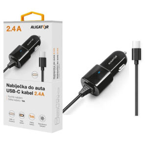 CL ALIGATOR USB-C, 2,4A, TCH, černá CHA0025