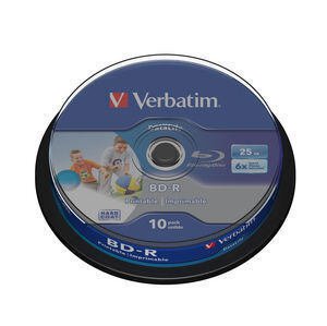 VERBATIM BD-R SL (6x, 25GB),printable, 10 cake 43804