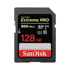 SanDisk  Extreme PRO/SDXC/128GB/300MBps/UHS-II U3 / Class 10/Černá SDSDXDK-128G-GN4IN