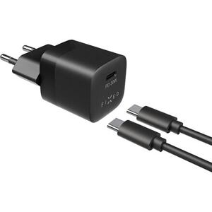 FIXED Mini Travel Charger 30W + USB-C/USB-C Cable, black FIXC30M-CC-BK