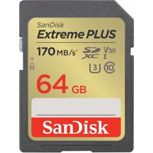 SanDisk Extreme PLUS/SDXC/64GB/170MBps/UHS-I U3 / Class 10 SDSDXW2-064G-GNCIN