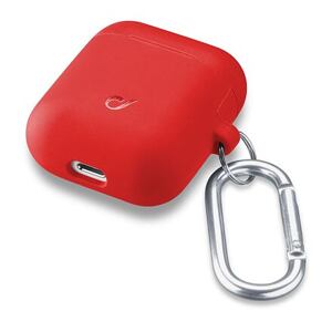 Ochranný kryt s karabinou Cellularline Bounce pro Apple AirPods 1 & 2, červený BOUNCEAIRPODSR