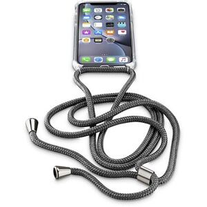 Transparentní zadní kryt Cellularline Neck-Case s černou šňůrkou na krk pro Apple iPhone XR