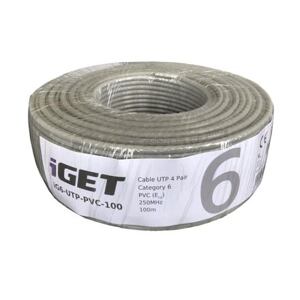 Instalační kabel iGET CAT6 UTP PVC Eca 100m/box, kabel drát, s třídou reakce na oheň Eca iG6-UTP-PVC-100