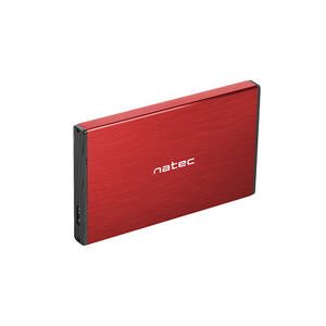 Externí box pro HDD 2,5'' USB 3.0 Natec Rhino Go, červený, hliníkové tělo NKZ-1279