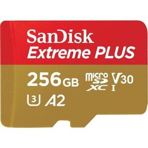 SanDisk Extreme PLUS/micro SDXC/256GB/200MBps/UHS-I U3 / Class 10/+ Adaptér SDSQXBD-256G-GN6MA