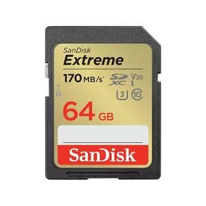 SanDisk Extreme/SDXC/64GB/170MBps/UHS-I U3 / Class 10 SDSDXV2-064G-GNCIN