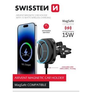 SWISSTEN MagStick COMPACT MAGNETIC CAR HOLDER WITH WIRELESS CHARGER 15W/7,5W(MagSafe compatible) 65010611