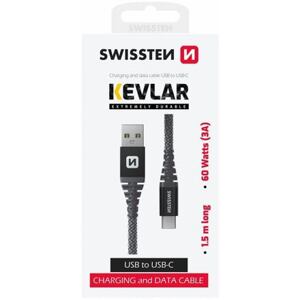 DATA CABLE SWISSTEN KEVLAR USB / USB-C 1.5 M ANTRACIT 71541010
