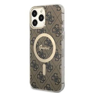 Guess IML 4G MagSafe Zadní Kryt pro iPhone 13 Pro Max Brown GUHMP13XH4STW