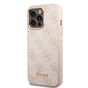Guess PC/TPU 4G Metal Camera Outline Zadní Kryt pro iPhone 14 Pro Max Pink GUHCP14XHG4SHP