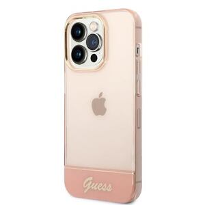 Guess PC/TPU Camera Outline Translucent Zadní Kryt pro iPhone 14 Pro Max Pink GUHCP14XHGCOP