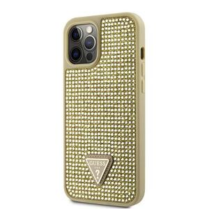 Guess Rhinestones Triangle Metal Logo Kryt pro iPhone 12 Pro Max Gold GUHCP12LHDGTPD