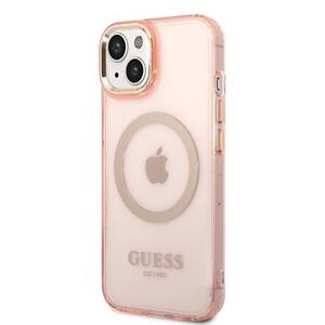 Guess Translucent MagSafe Kompatibilní Zadní Kryt pro iPhone 14 Plus Pink GUHMP14MHTCMP