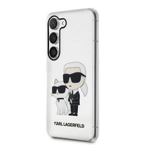 Karl Lagerfeld IML Glitter Karl and Choupette NFT Zadní Kryt pro Samsung Galaxy S23+ Transparent KLHCS23MHNKCTGT