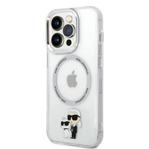 Karl Lagerfeld IML Karl and Choupette NFT MagSafe Zadní Kryt pro iPhone 14 Pro Max Transparent KLHMP14XHNKCIT