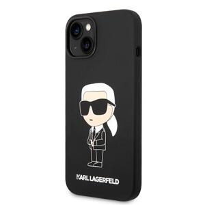 Karl Lagerfeld Liquid Silicone Ikonik NFT Zadní Kryt pro iPhone 14 Plus Black KLHCP14MSNIKBCK