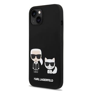 Karl Lagerfeld MagSafe Kompatibilní Kryt Liquid Silicone Karl and Choupette pro iPhone 14 Black KLHMP14SSSKCK