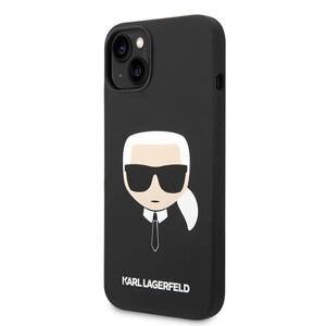 Karl Lagerfeld MagSafe Kompatibilní Kryt Liquid Silicone Karl Head pro iPhone 14 Black KLHMP14SSLKHBK