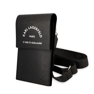 Karl Lagerfeld Saffiano Rue Saint Guillaume Wallet Phone Bag Black KLWBSARSGK