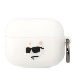 Karl Lagerfeld 3D Logo NFT Choupette Head Silikonové Pouzdro pro Airpods Pro White KLAPRUNCHH