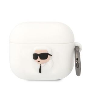 Karl Lagerfeld 3D Logo NFT Karl Head Silikonové Pouzdro pro Airpods 3 White KLA3RUNIKH
