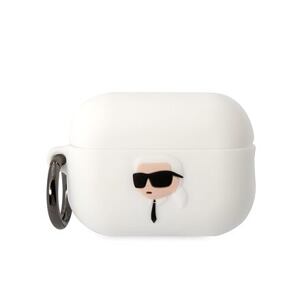 Karl Lagerfeld 3D Logo NFT Karl Head Silikonové Pouzdro pro Airpods Pro 2 White KLAP2RUNIKH
