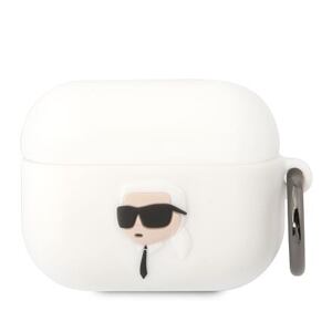 Karl Lagerfeld 3D Logo NFT Karl Head Silikonové Pouzdro pro Airpods Pro White KLAPRUNIKH