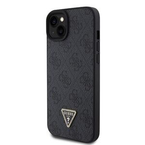 Guess PU 4G Strass Triangle Metal Logo Zadní Kryt pro iPhone 15 Plus Black GUHCP15MP4TDPK