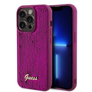 Guess Sequin Script Logo Zadní Kryt pro iPhone 14 Pro Max Magenta GUHCP14XPSFDGSF