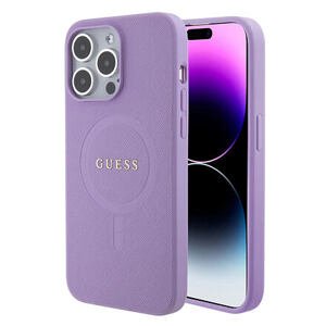 Guess PU Saffiano MagSafe Zadní Kryt pro iPhone 15 Pro Max Purple GUHMP15XPSAHMCU