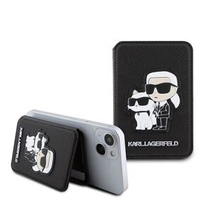 Karl Lagerfeld Karl and Choupette MagSafe Cardslot Peněženka a Stojan Black KLWMSPSAKCPMK