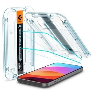 Ochranné sklo Spigen Glass tR EZ Fit 2 Pack pro iPhone 15 transparentní AGL06903