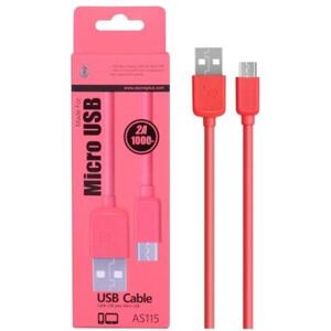 Datový a nabíjecí kabel PLUS, Micro USB, (AS115), červený 2100123