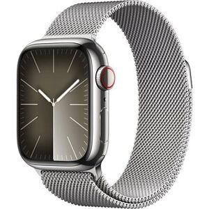 Apple Watch Series 9 GPS+Cellular 41mm barva Silver Stainless Steel / Silver Milanese Loop MRJ43QC/A