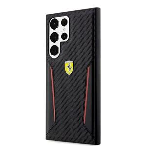 Ferrari PU Carbon Zadní Kryt pro Samsung Galaxy S23 Ultra Black FEHCS23LNPYK