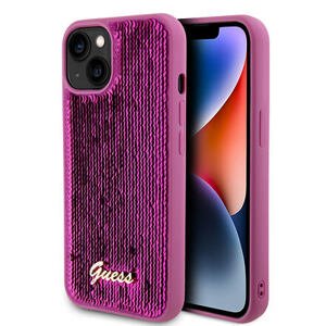 Guess Sequin Script Logo Zadní Kryt pro iPhone 13 Magenta GUHCP13MPSFDGSF