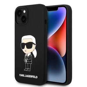 Karl Lagerfeld Liquid Silicone Ikonik NFT Zadní Kryt pro iPhone 15 Black KLHCP15SSNIKBCK
