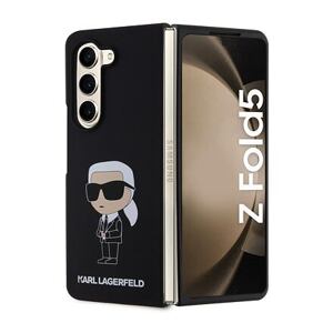 Karl Lagerfeld Liquid Silicone Ikonik NFT Zadní Kryt pro Samsung Galaxy Z Fold 5 Black KLHCZFD5SNIKBCK